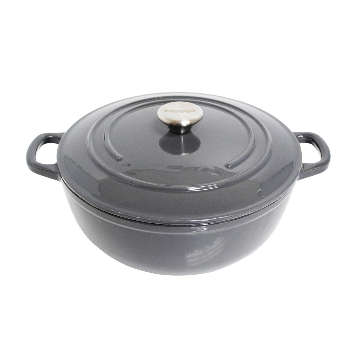 Mirro Enameled 4.8 Qt. Cast Iron Dutch Oven with Lid - Grey