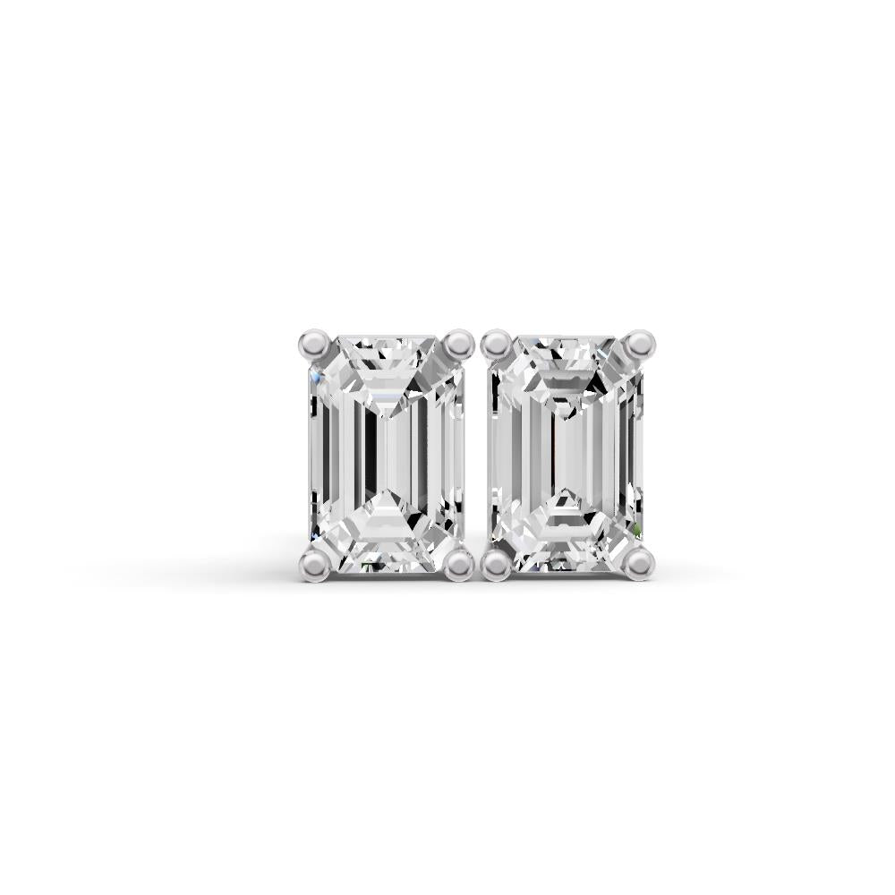 Prestige Boutique Diamonds Emerald Lab Diamond Solitaire Earrings Size 0.5 CTW