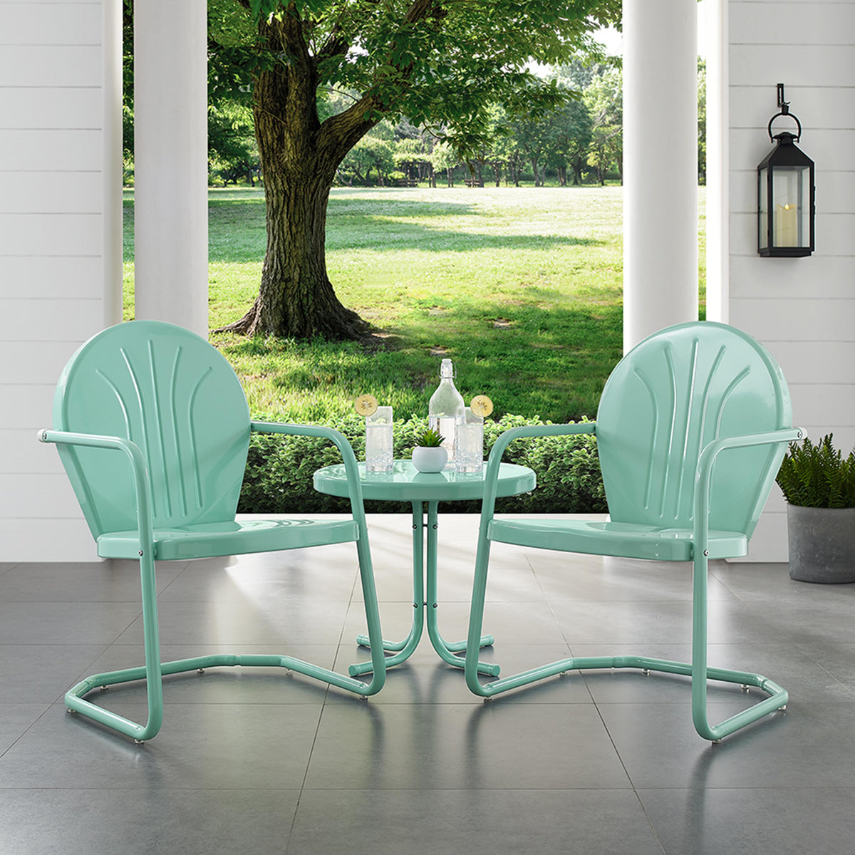 Crosley Outdoor Griffith 3Pc Retro Outdoor Chair Set