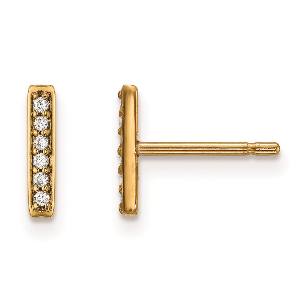 Distinctive 14ky Diamond Bar Earrings