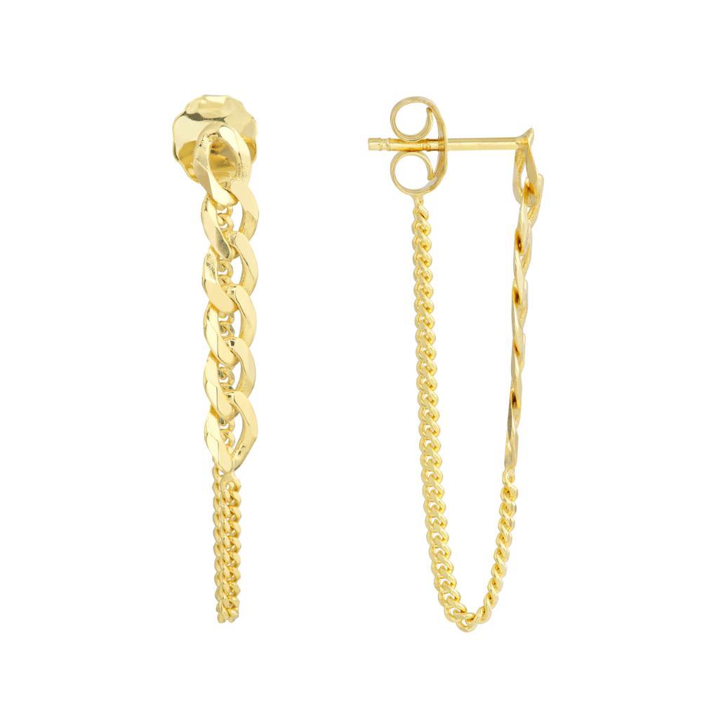 HAWLEY ST 50/50 Curb Chain Front-to-Back Earrings