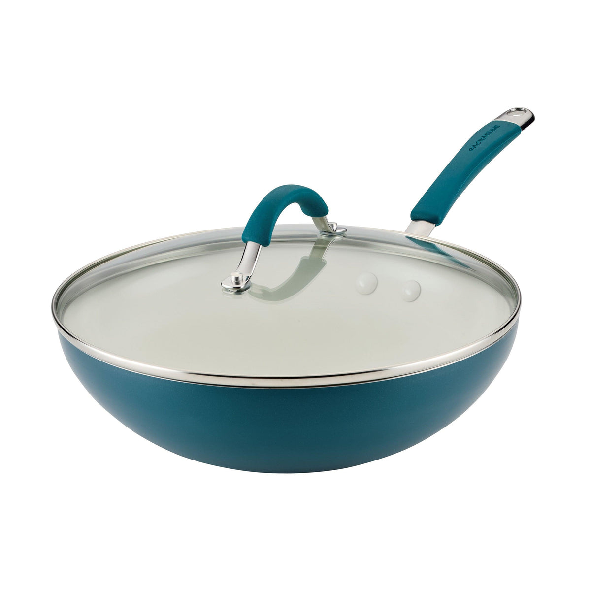Rachael Ray 11" Cucina Ceramic Stir Fry Pan w/ Lid Marine Blue