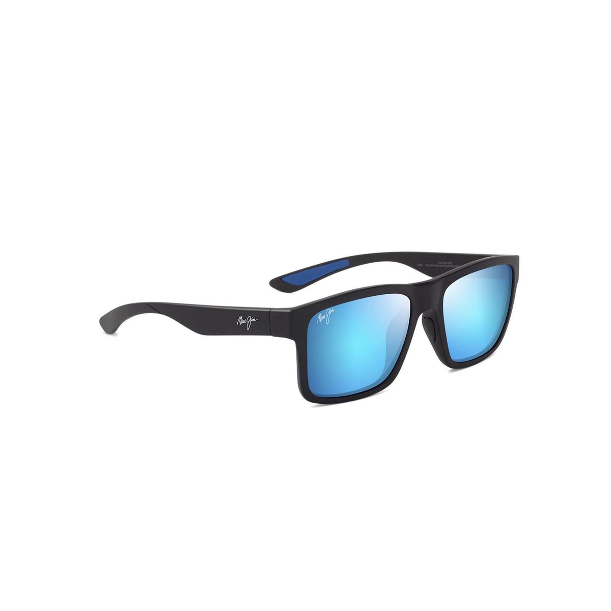 Maui Jim The Flats Polarized Sunglasses Matte Black/Blue Frame Blue Hawaii Lens