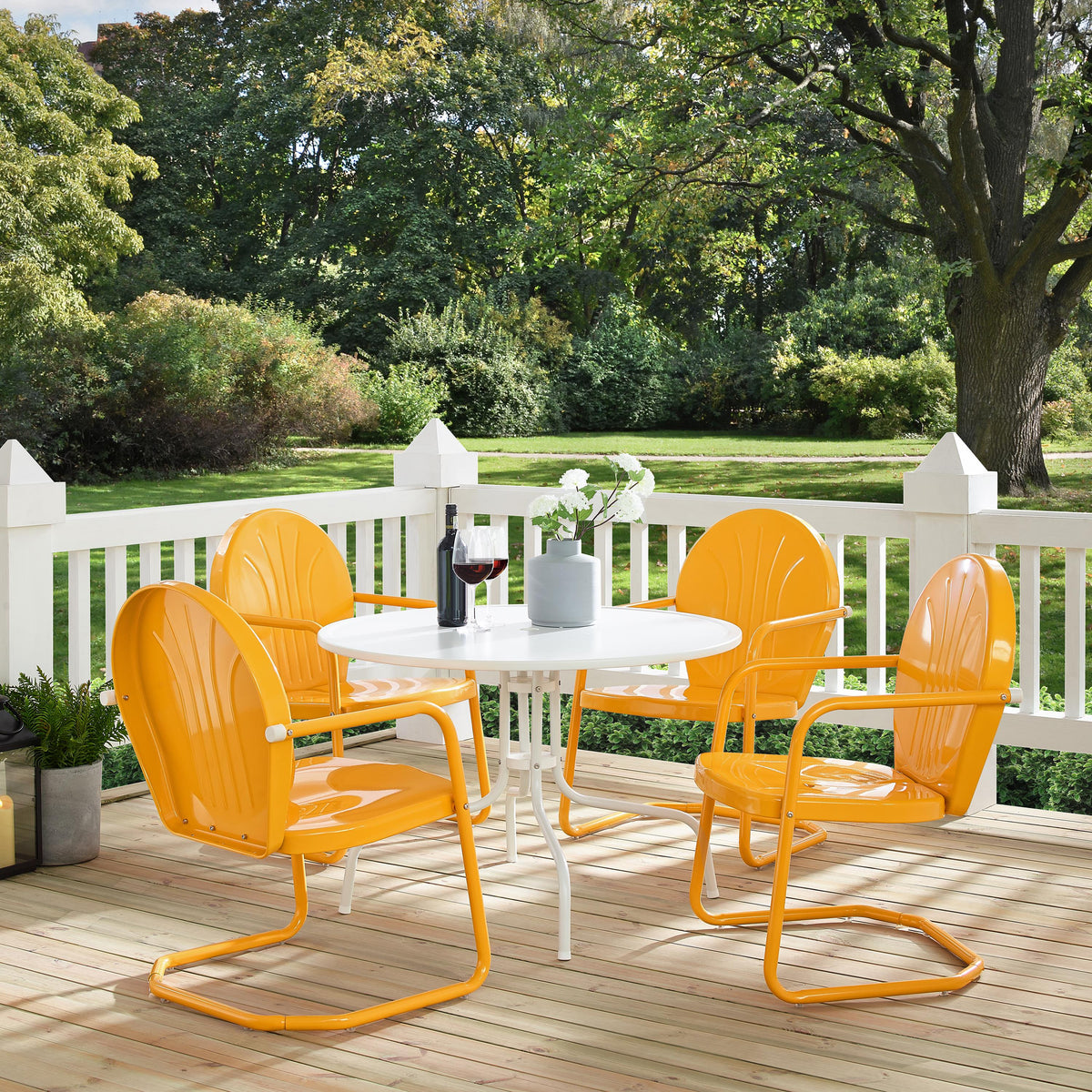 Crosley Outdoor Griffith 5Pc Round Retro Outdoor Dining Set