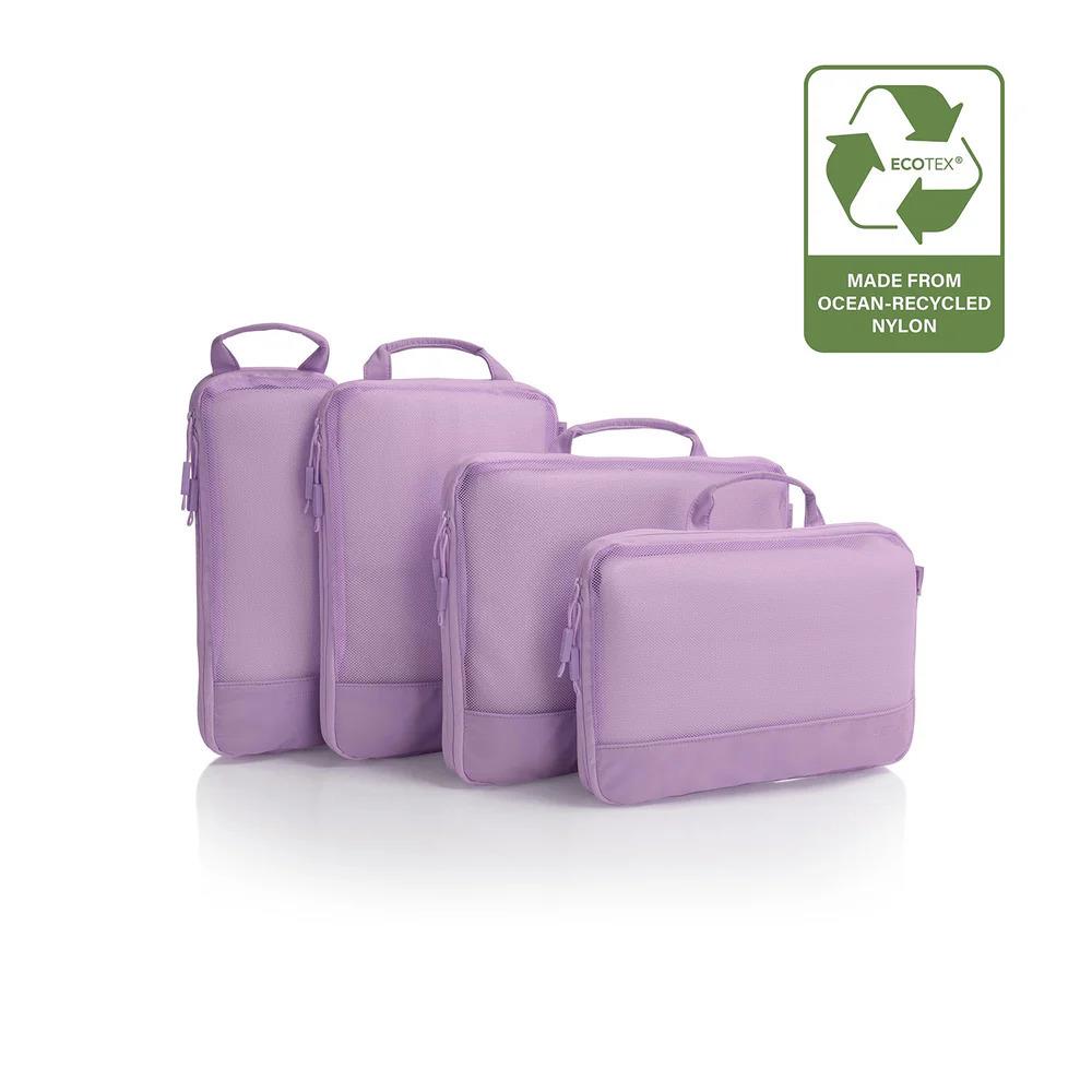 Heys Ecotex Compression Packing Cube 4pc Set - Lilac Blossom