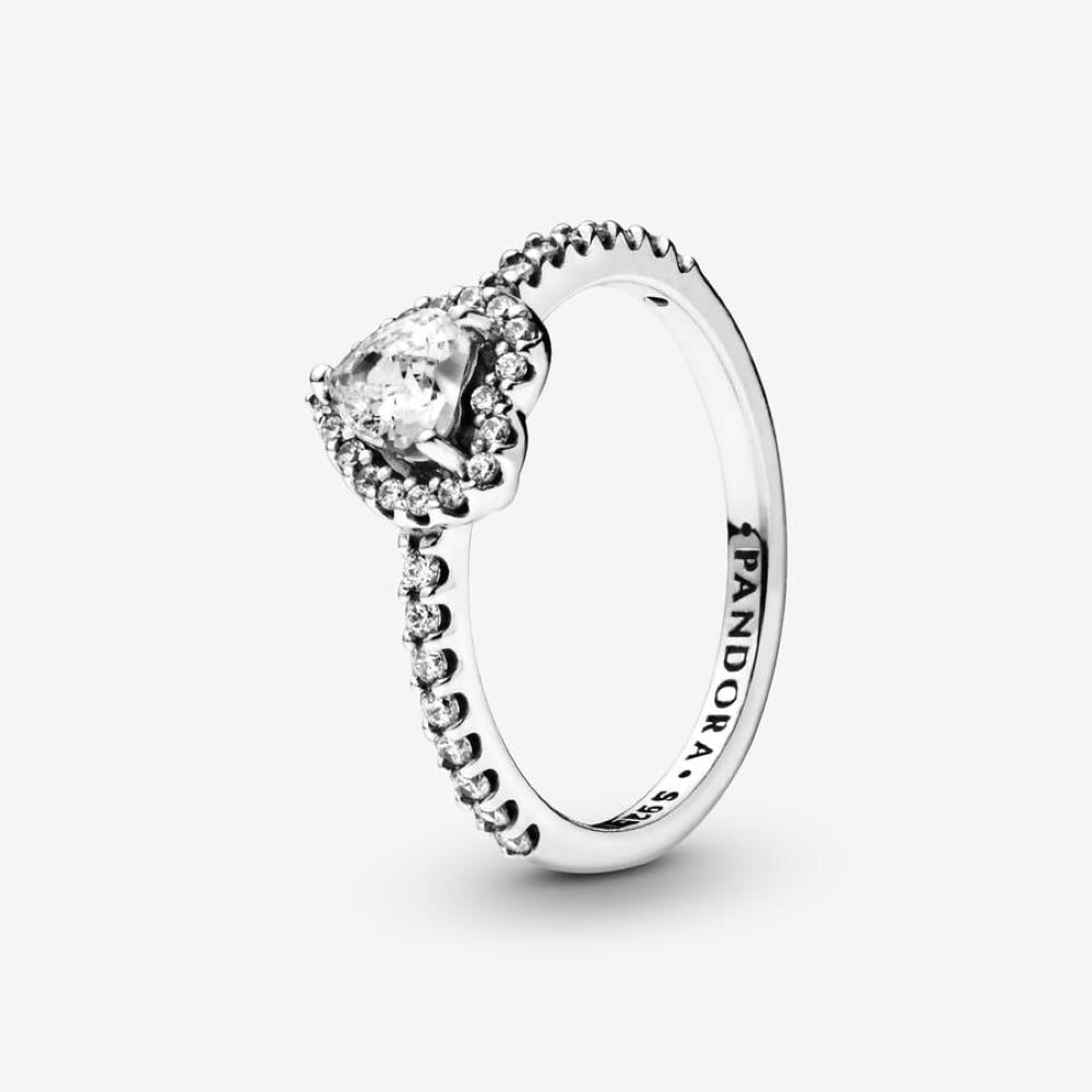 Pandora Elevated Heart Ring Size 7.5