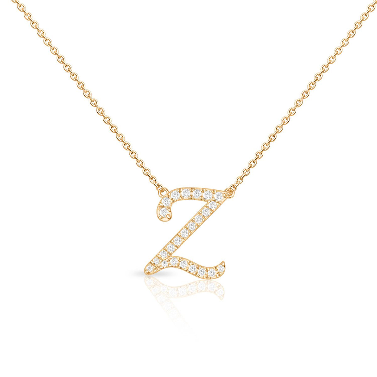 Infinity Luxe Jewelry Collection Diamond Cursive Initial W/Chain