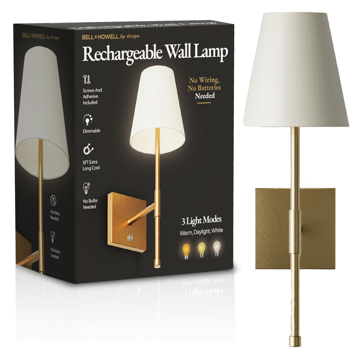 Bell + Howell Rechargeable Wall Lamp