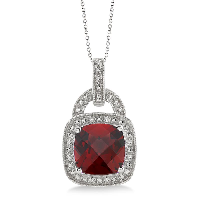 Jilco Inc Garnet and Diamond Pendant