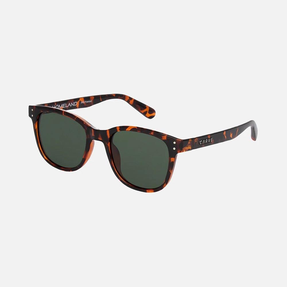 Carve Unisex Homeland Sunglasses Gloss Tort/Green polarized