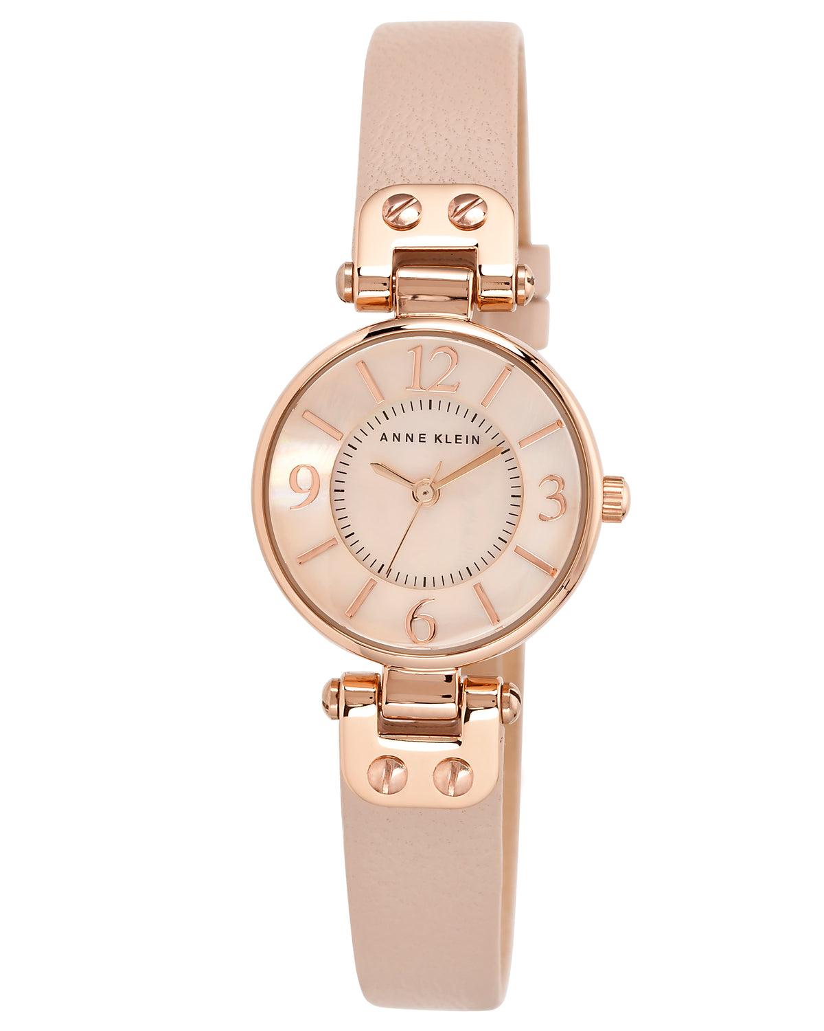 Anne Klein Women's Blush Leather Strap Watch