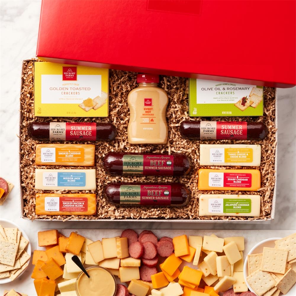 Hickory Farms Hearty Party Gift Box Size 11 Pieces