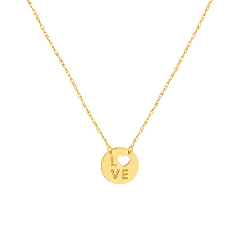 HAWLEY ST So You Cutout Heart/Love Mini Disc Adjustable 18" Necklace
