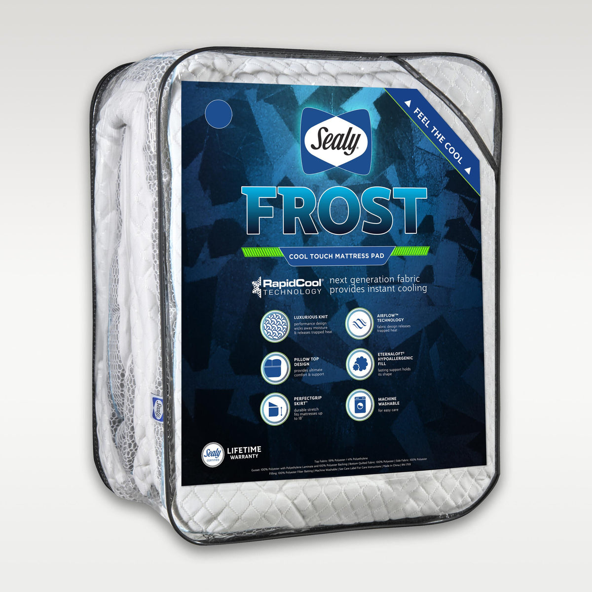 Sealy Frost Cool Touch Mattress Pad-Full- White