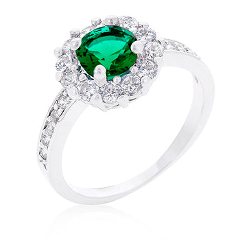 Completely Bella Classic Birthstone Ring in Emerald Green(7,Silver, Green)