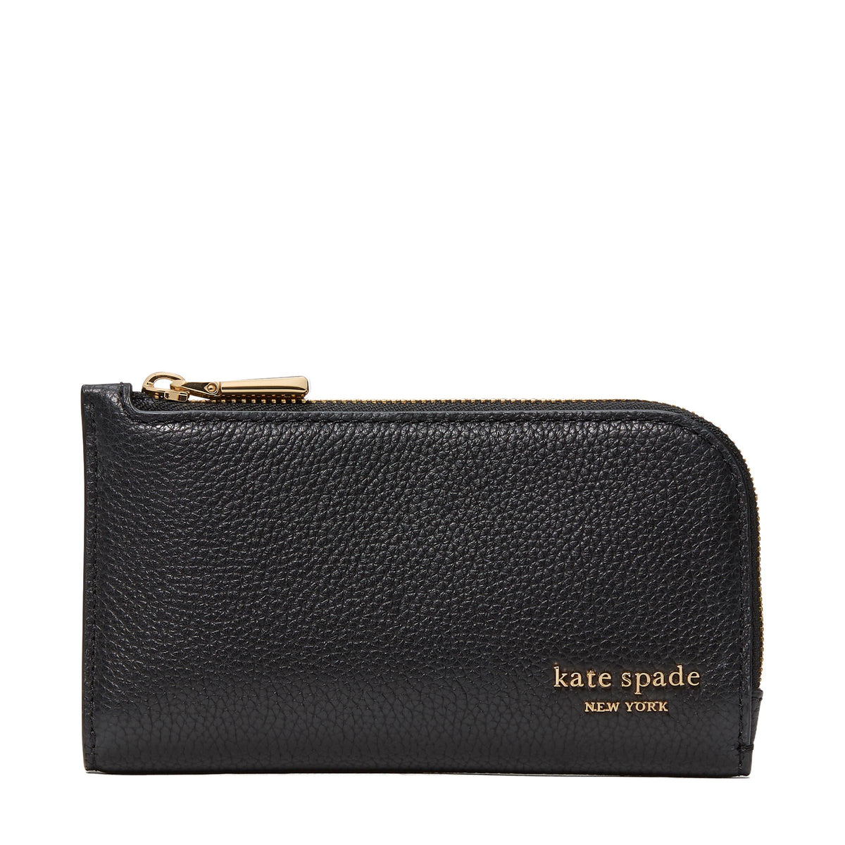 kate spade new york Pebbled Leather Devin Small Slim Bifold Wallet - Black