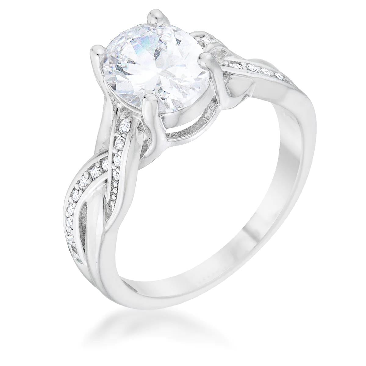 Completely Bella Classic Twisting Oval CZ Ring