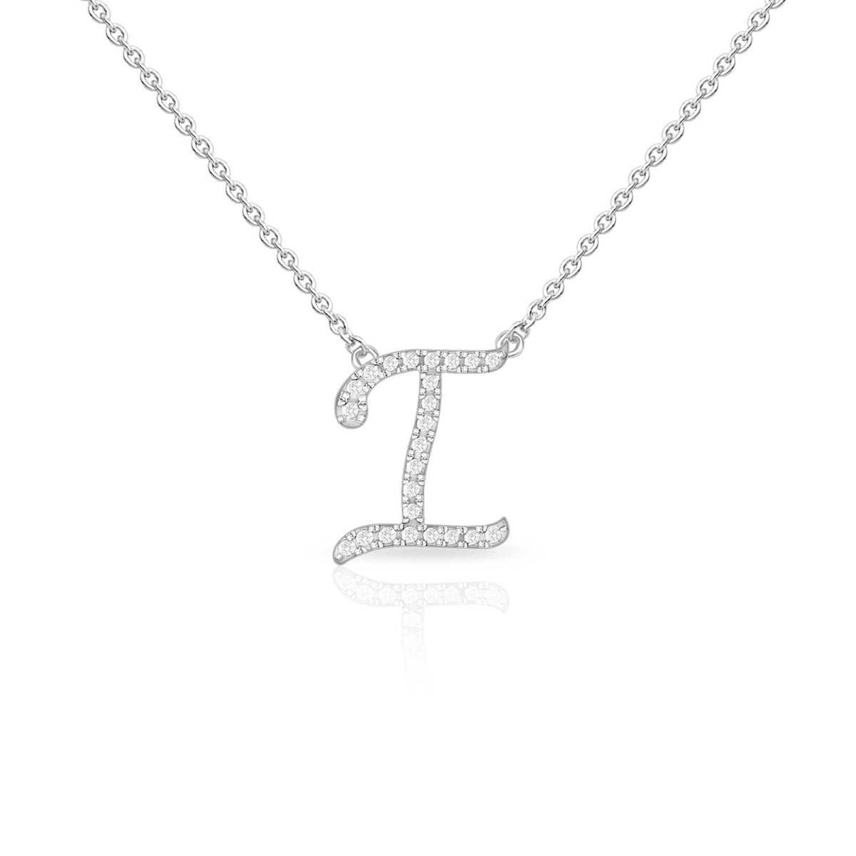 Infinity Luxe Jewelry Collection Diamond Cursive Initial W/Chain