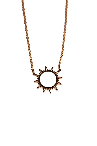 Completely Bella Gold over Stainless Steel Sun Shaped Designed Pendant