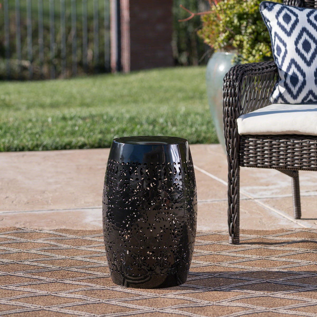 Stark Home Ruby Outdoor 12" Iron Side Table