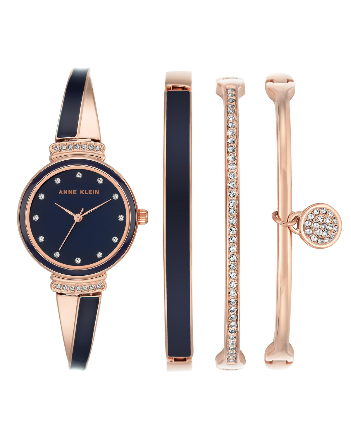 Anne Klein Women's Navy Bracelet Watch Set