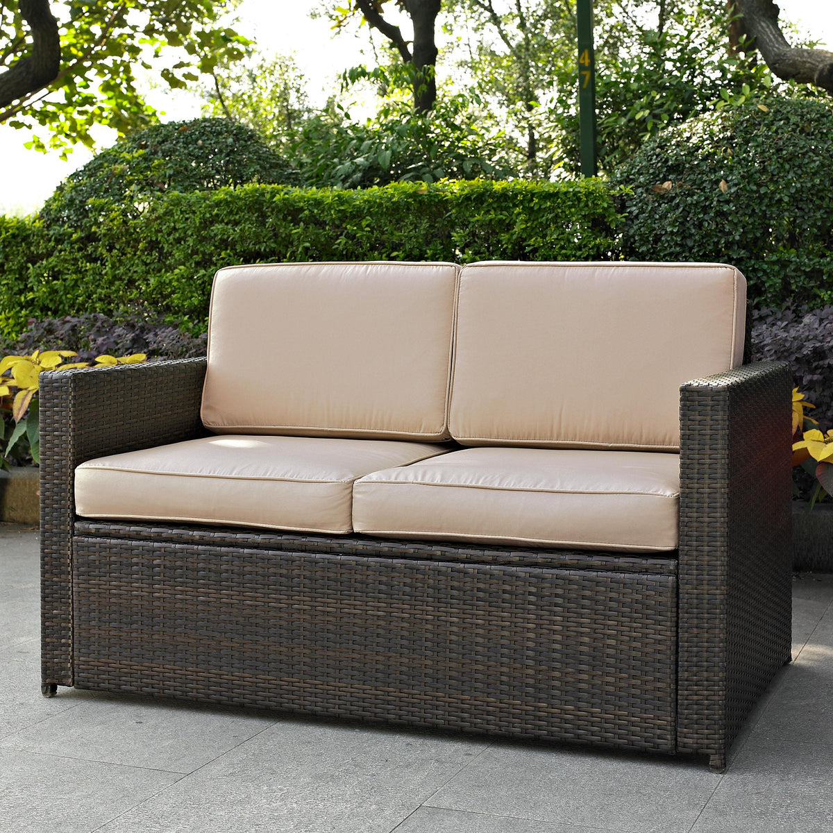Crosley Outdoor Palm Harbor Wicker Outdoor Loveseat