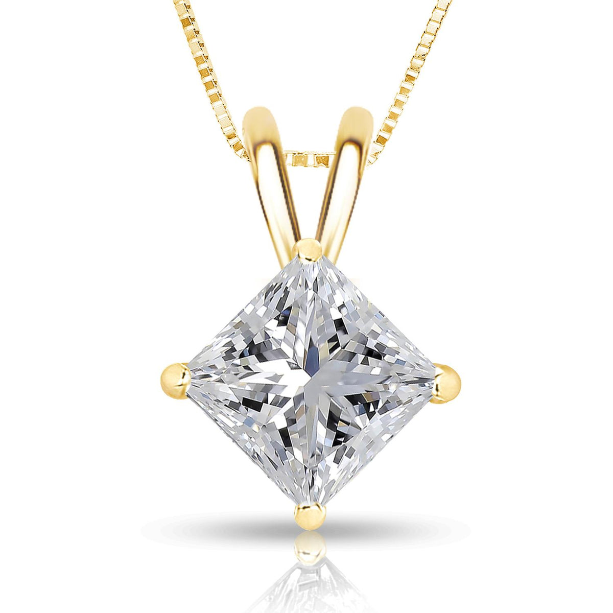 Infinity Luxe Jewelry Collection Princess cut 10K YG Pendant w/ Silver CN 0.07ct