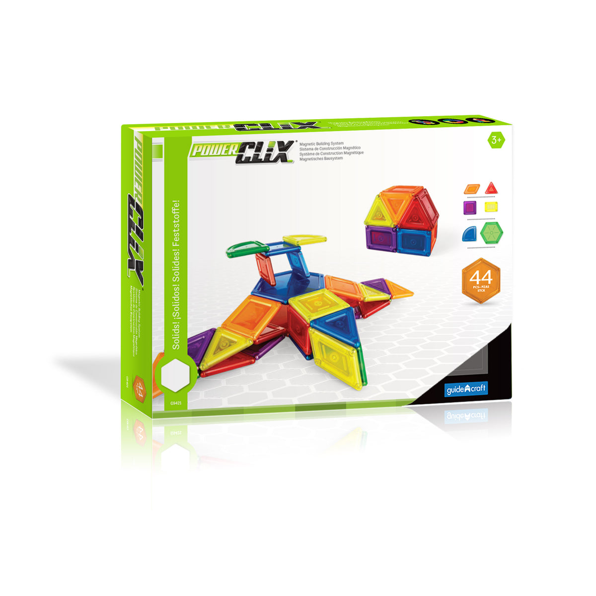 Guidecraft PowerClix Solids 44 Piece Set