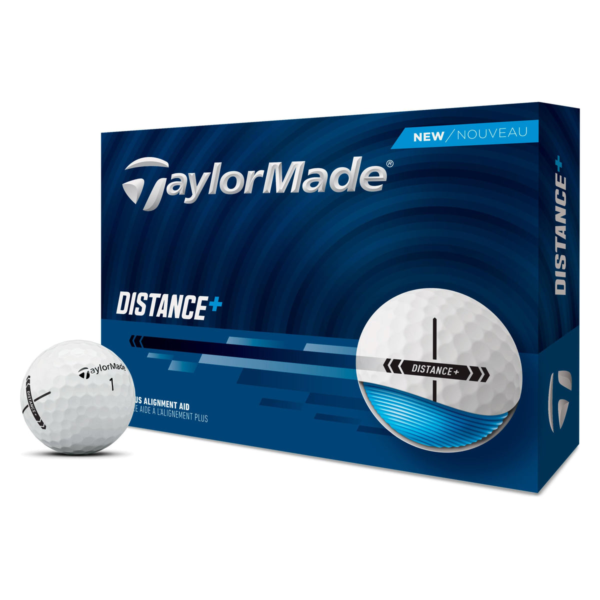 TaylorMade Distance+ 2025 White Golf Balls - 1 Dozen