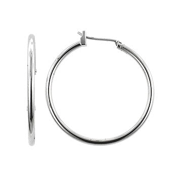 Completely Bella Basic Silvertone Finish Hoop Earrings