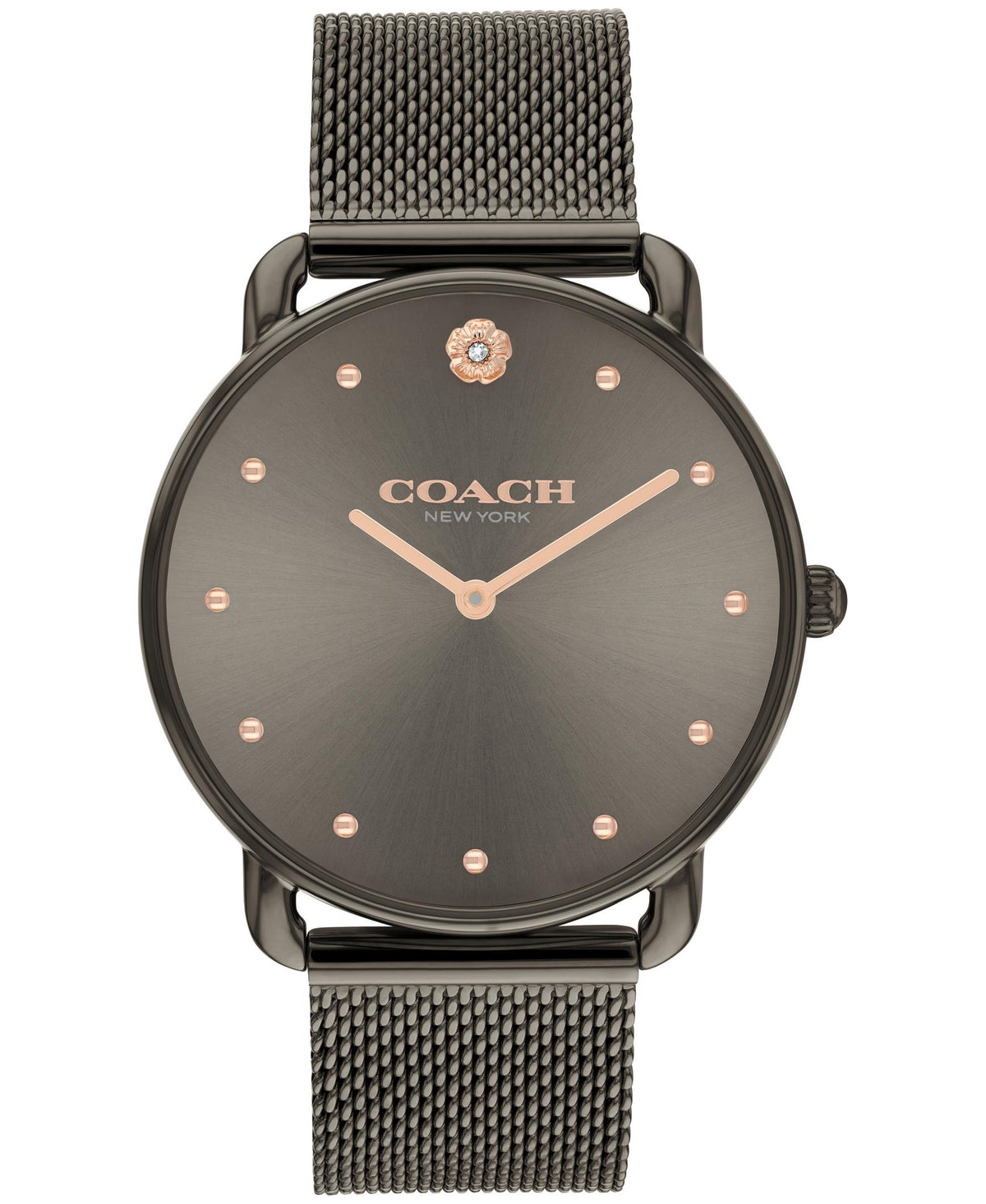 Coach Elliot Ladies. Grey IP Case. Grey IP Dial. Grey IP Mesh bracelet.