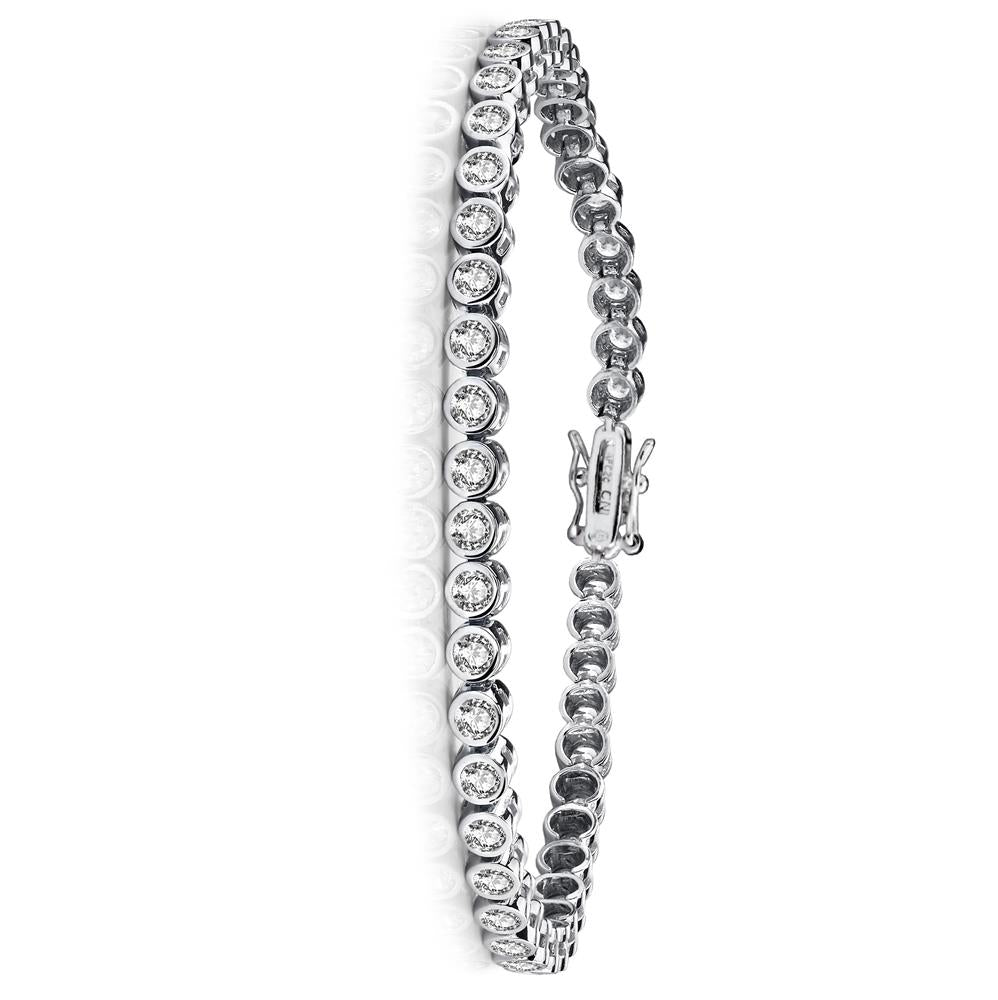GENEVIVE CZ Rhodium Classic Tennis Bracelet Size 7"