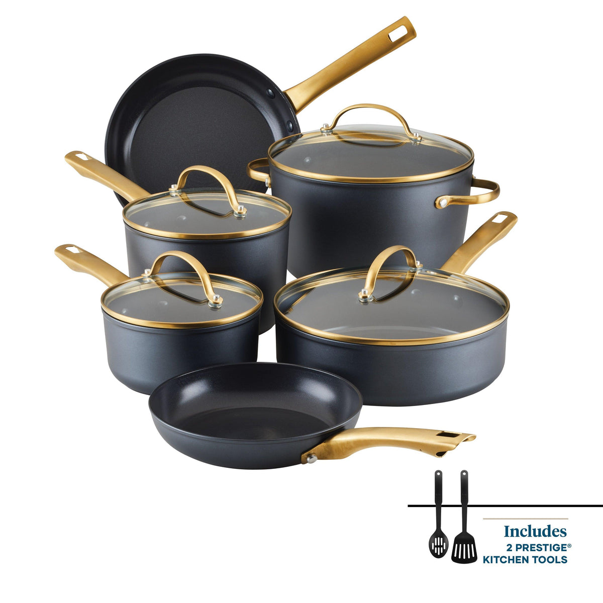 Farberware 12pc Forged Induction Ceramic Cookware Set Black