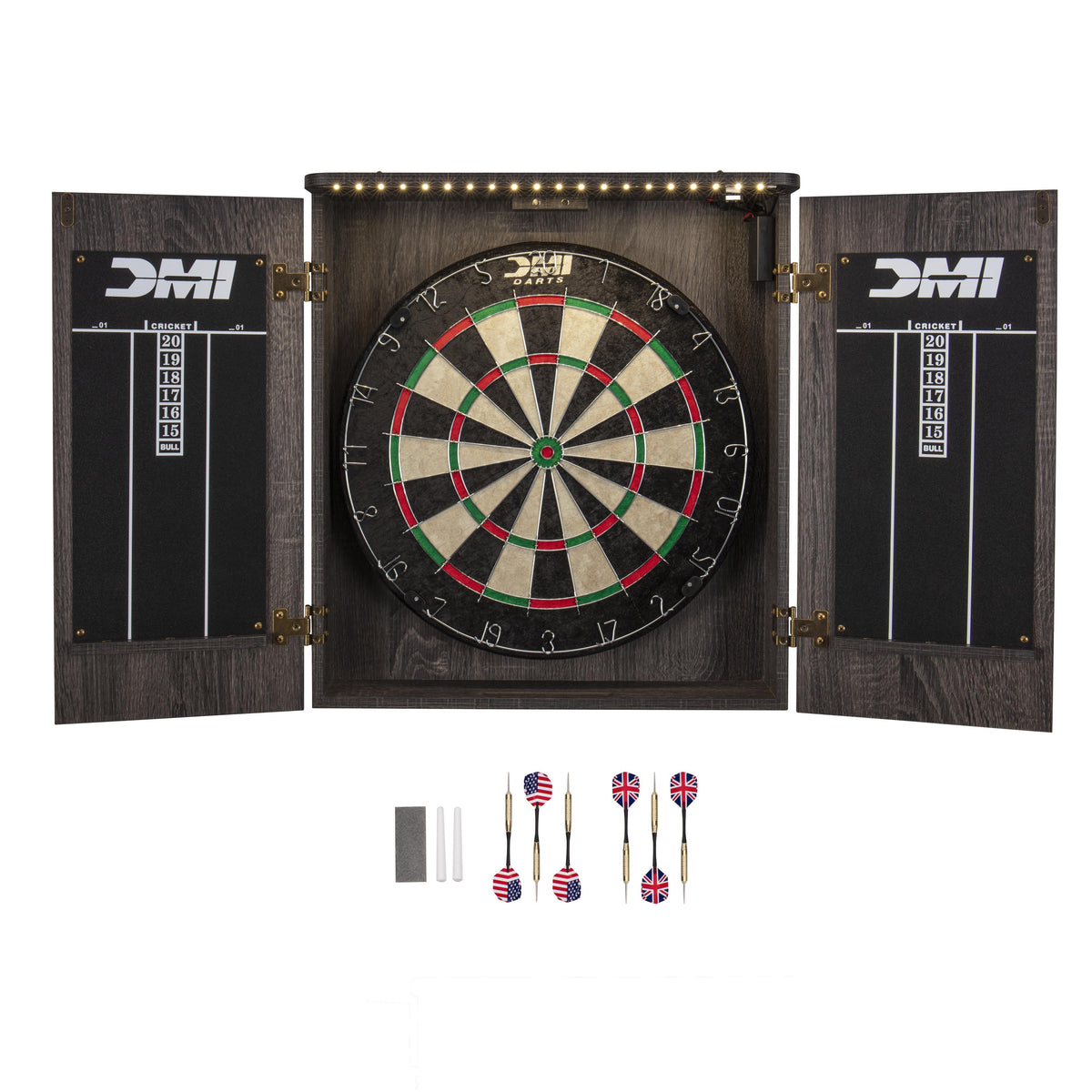 Escalade Sports DMI Sports - Paris Lighted Dartboard Cabinet Set