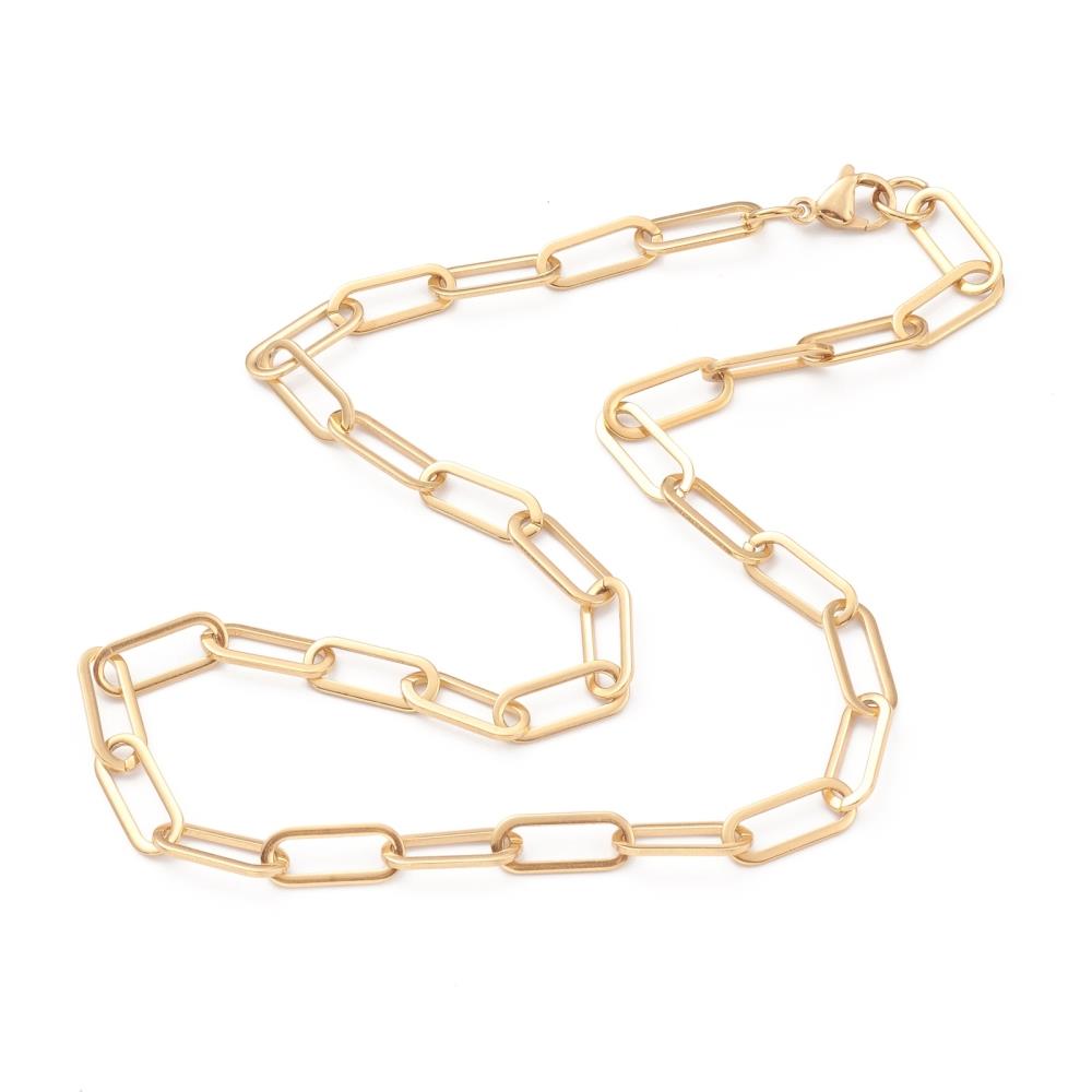 DKD Gold Paperclip Link Necklace
