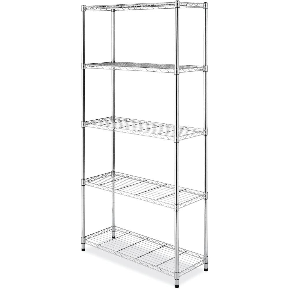 WHITMOR Supreme 5-Tier Shelving with 350 LB Weight Capacity per Shelf, 72-In. H x 36-In. W x 14-In. D, Chrom