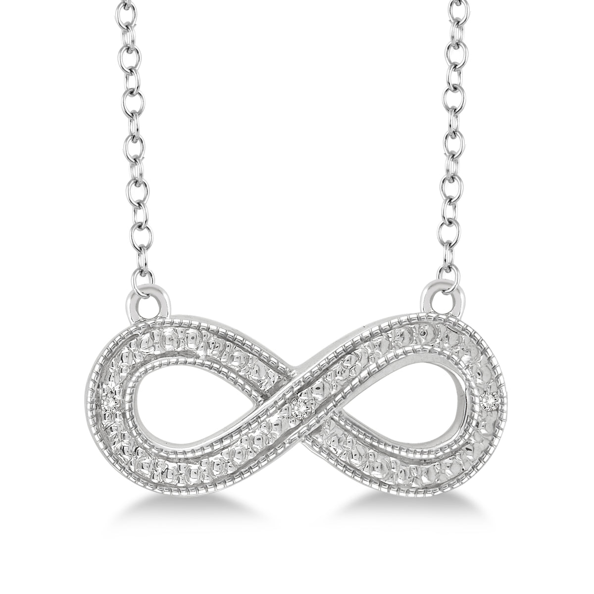 Jilco Diamond Infinity Necklace Silver