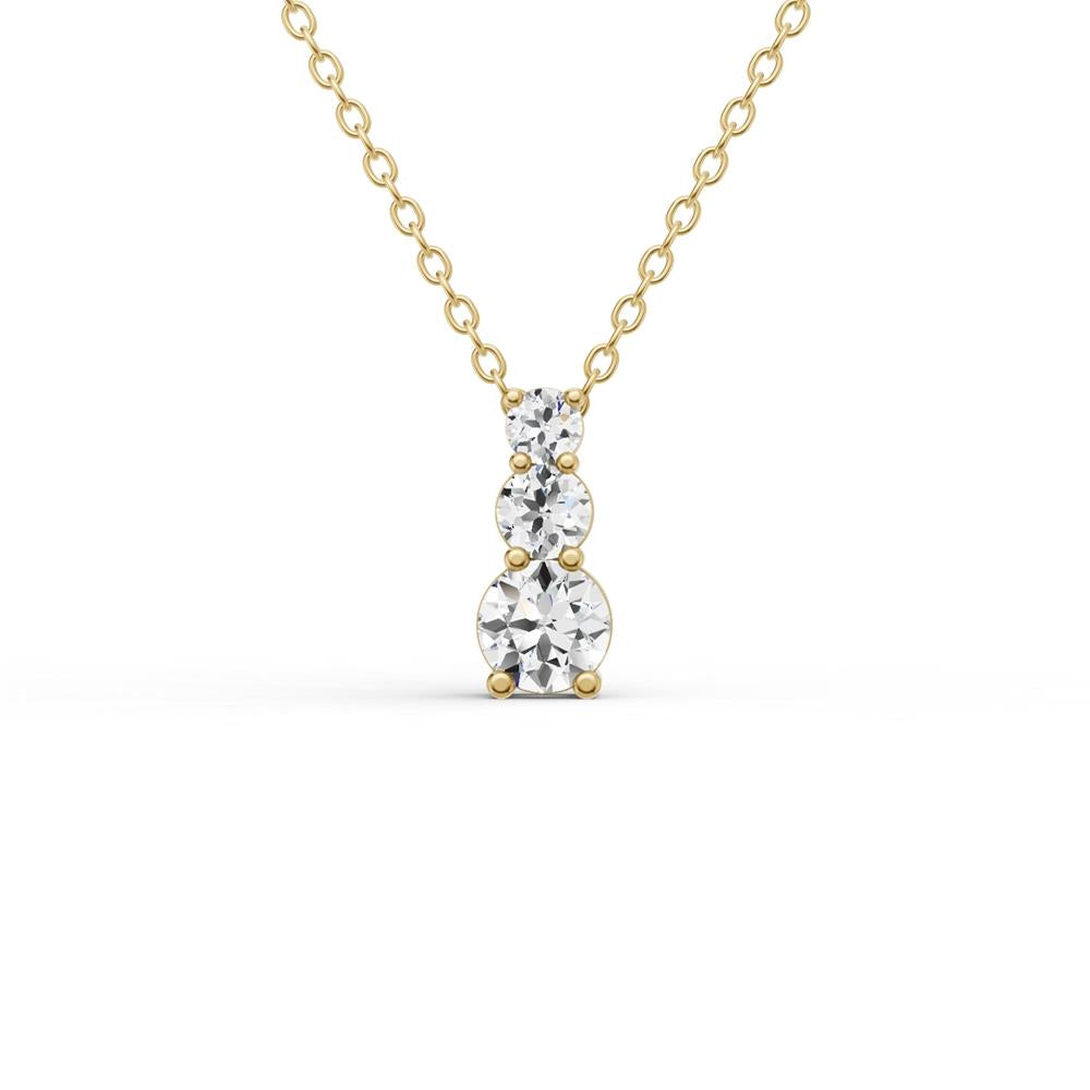Prestige Boutique Diamonds Lab Diamond 3 Stone Snow Pendant Size 1 CT