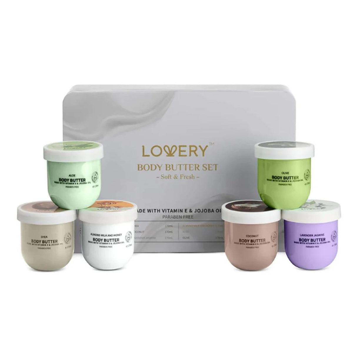 Lovery Whipped Body Butters Gift Set Size 6 Pieces