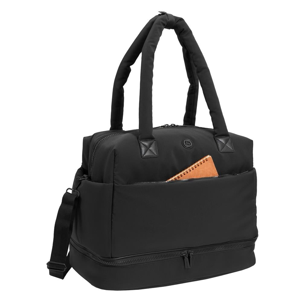 Joan & David Sport Nylon Drop Bottom Duffel Size 18"