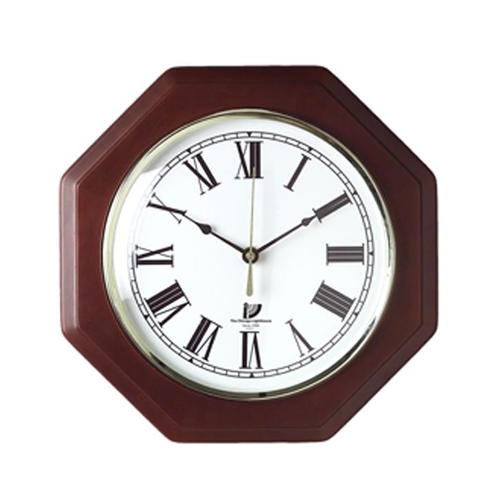 HHPLift Mahogany Octagon 12" Quartz Clock