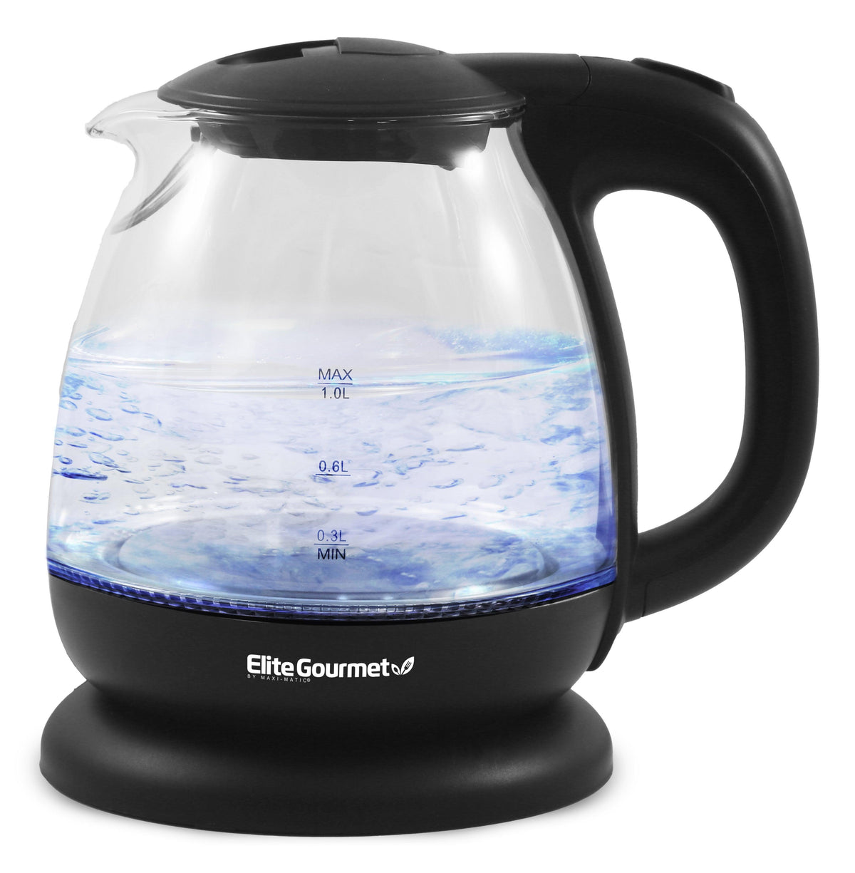 Elite Gourmet Gourmet 1L Electric Glass Water Kettle