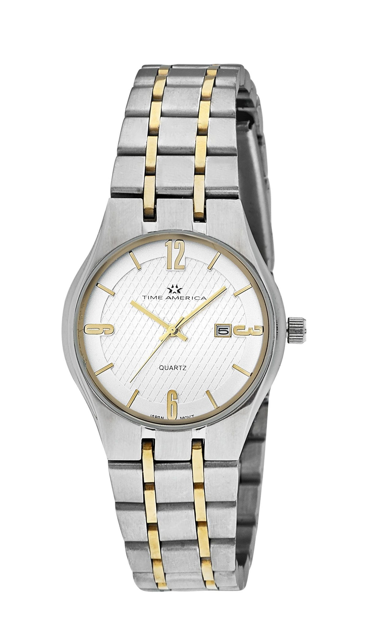 Time America Women's Two-Tone Silver Dial Dress Watch