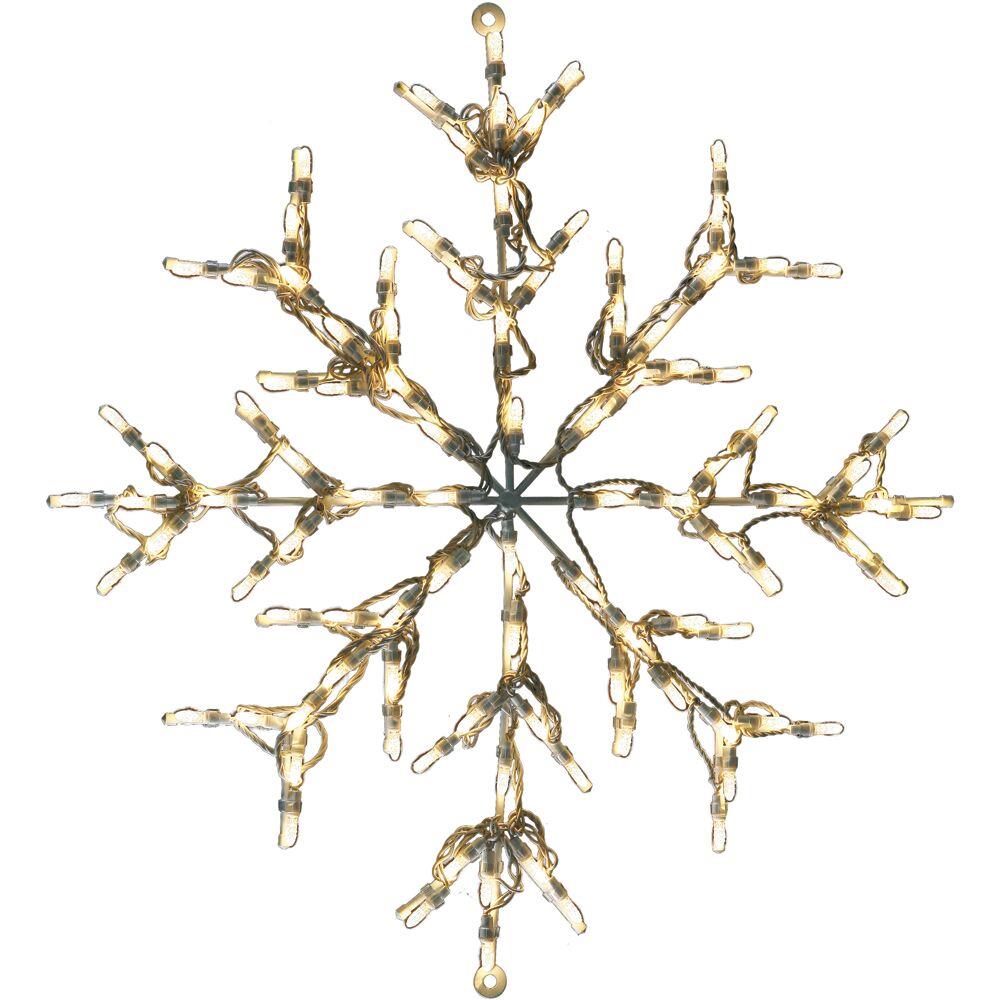Fraser Hill Farm 30" LED Snowflake Light Decoration in Warm White for Indoor & Outdoor