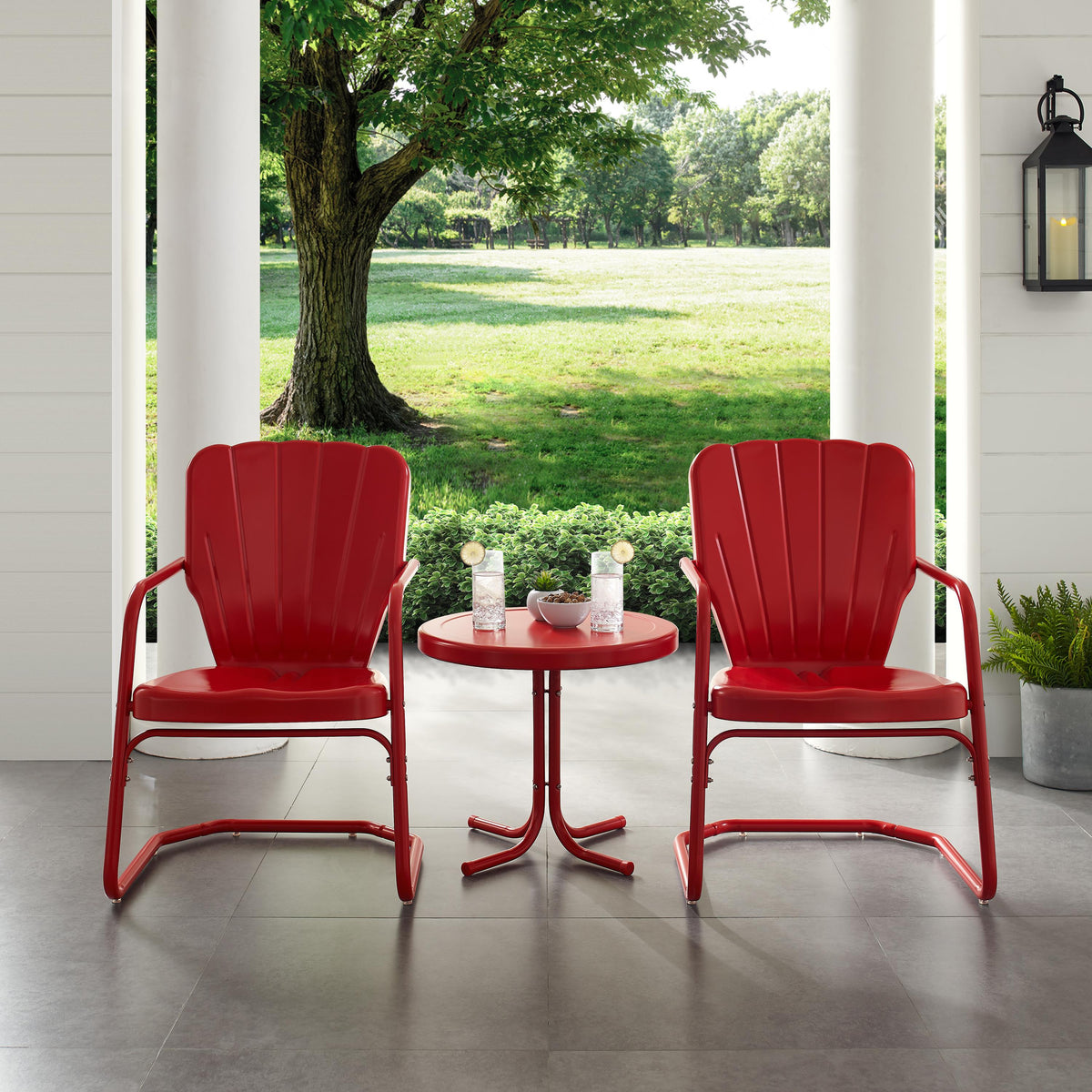 Crosley Outdoor Ridgeland 3Pc Retro Outdoor Chair Set