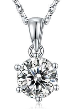 Completely Bella 3/4 CT Solitaire CZ Pendant Necklace
