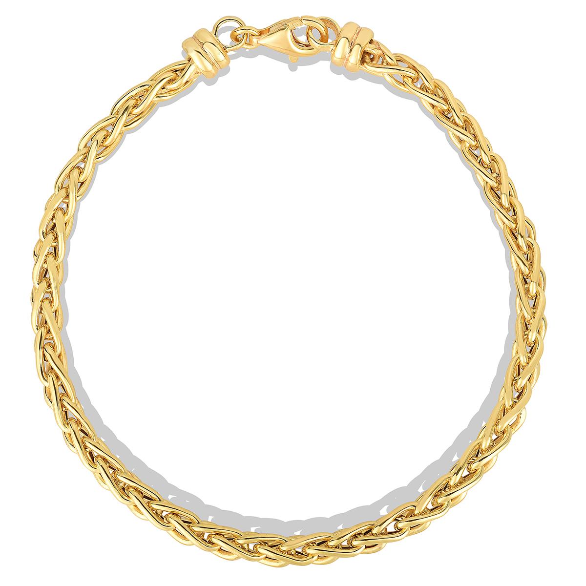 Jilco Sterling Silver Russian Wheat Bracelet Yellow Gold