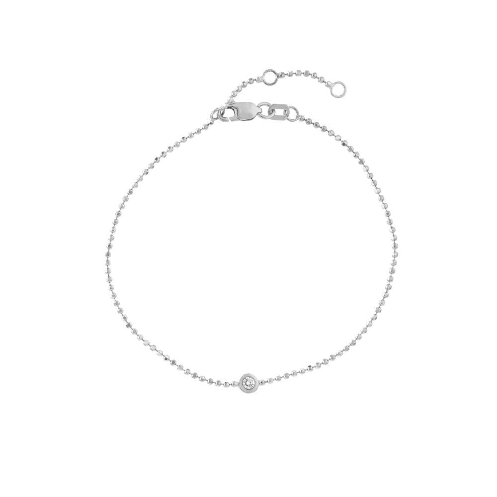 HAWLEY ST Adjustable Diamond Cut Beaded 7.5" Chain 7.5" Bracelet