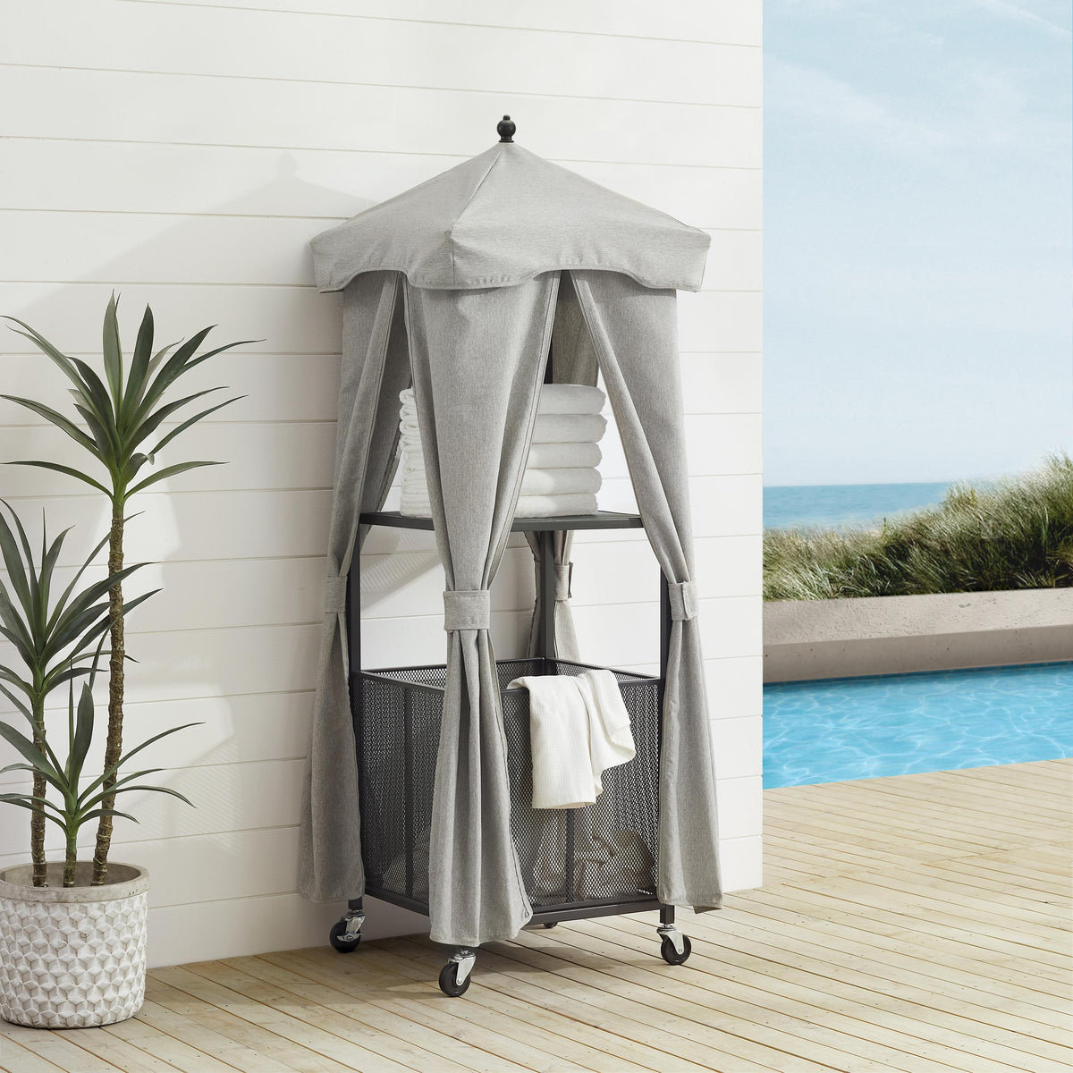 Crosley Outdoor Grady Outdoor Storage Towel Valet