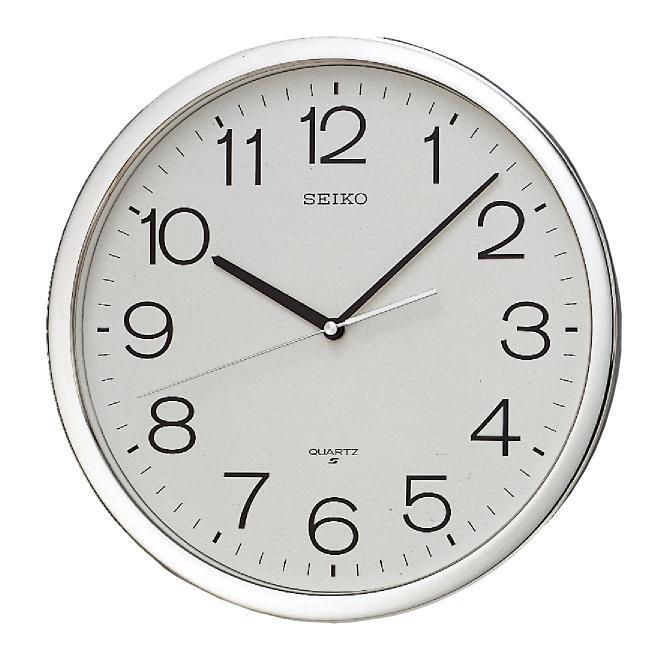 Seiko Clocks Wall, Quartz, Silver-Tone